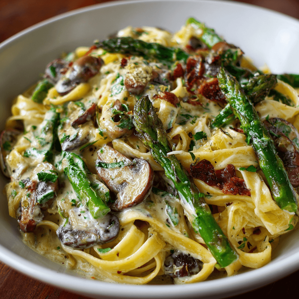 Irresistible Asparagus and Mushroom Pasta | Easy Creamy Recipe 1 Irresistible Asparagus and Mushroom Pasta | Easy Creamy Recipe Asparagus And Mushroom Pasta3