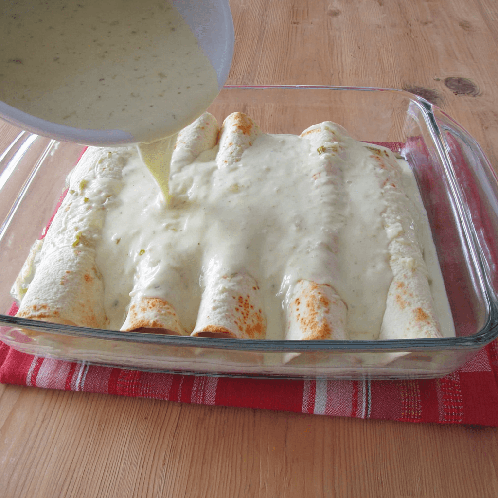Cream Cheese Chicken Enchiladas 6 Cream Cheese Chicken Enchiladas Enchiladas In Process 4