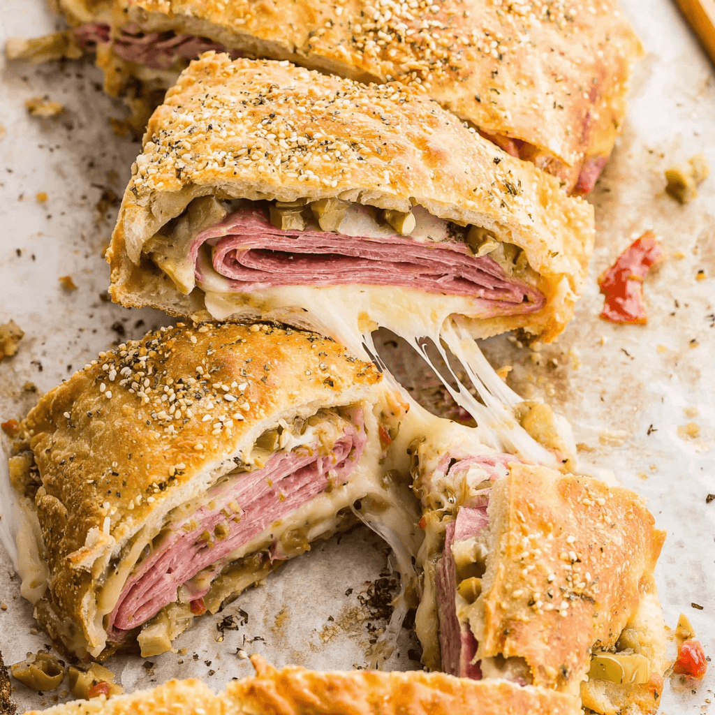 Ultimate Muffuletta Garbage Bread Recipe | Cheesy & Flavor-Packed 1 Ultimate Muffuletta Garbage Bread Recipe | Cheesy & Flavor-Packed Muffuletta Garbage Bread2